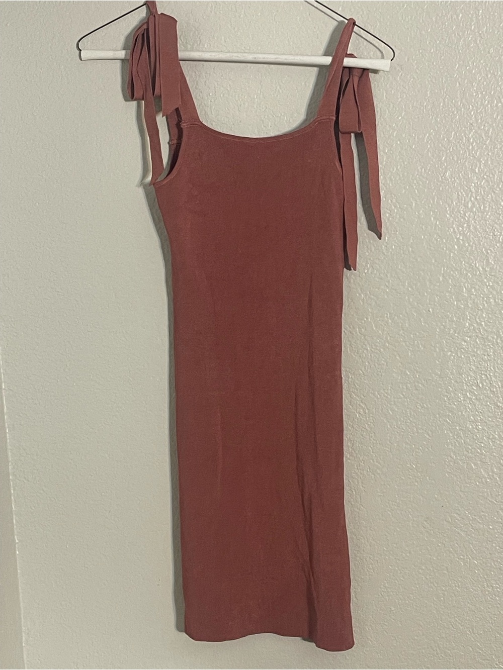 Urban Outfitters Rose Mauve Tie-Shoulder Midi Dress